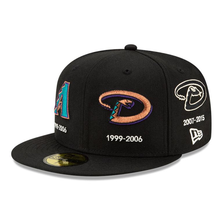 Gorras New Era 59fifty Negros - Arizona Diamondbacks MLB Logo Progression 36187INRF